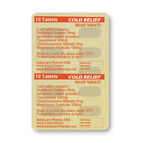 Cold Relief Tablets (blister of 10 tablets)