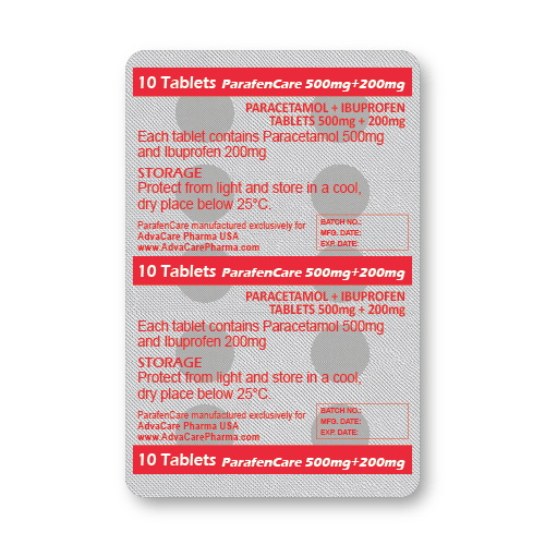 Paracetamol + Ibuprofen Tablets (blister of 10 tablets)