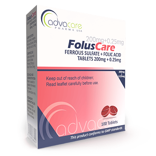 Sulfato Ferroso + Ácido Fólico Comprimidos (caja de 100 comprimidos)