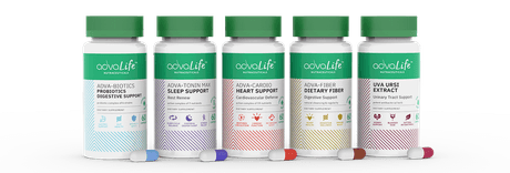 Health and nutrition supplements in capsules manufactured by AdvaCare Pharma.