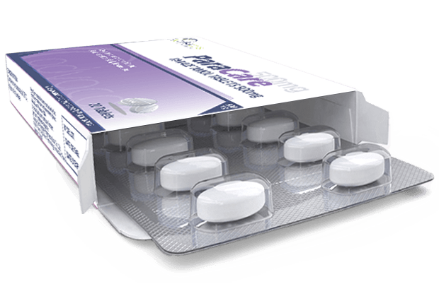 Comprimés pharmaceutiques de paracétamol fabriqués par AdvaCare Pharma.
