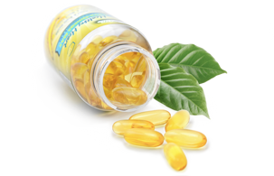 Cápsulas de suplemento de Omega-3 AdvaLife fabricadas por AdvaCare Pharma.