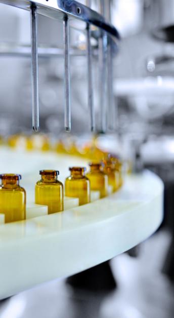 Production line of AdvaCare Pharma pharmaceutical injections.