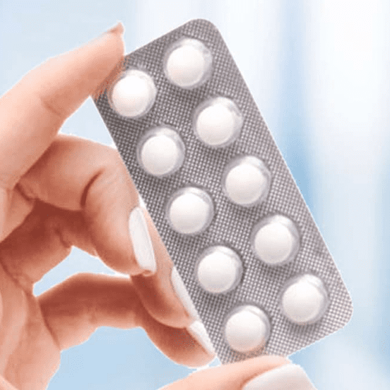 Medication blister pack with pharmaceutical tablets. Medication blister pack with pharmaceutical tablets.