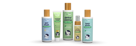 Therapeutic and cleansing solutions for pets.