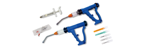 Various types of veterinary syringes, needles and drenching guns. Various types of veterinary syringes, needles and drenching guns.