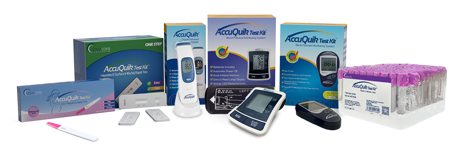 Compilation of boxes containing diagnostic detection devices.