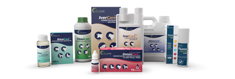 Soluciones y suspensiones veterinarias AdvaCare para animales de granja y ganado.