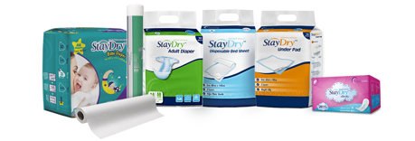 Productos y suministros absorbentes necesarios para tratar problemas de incontinencia.