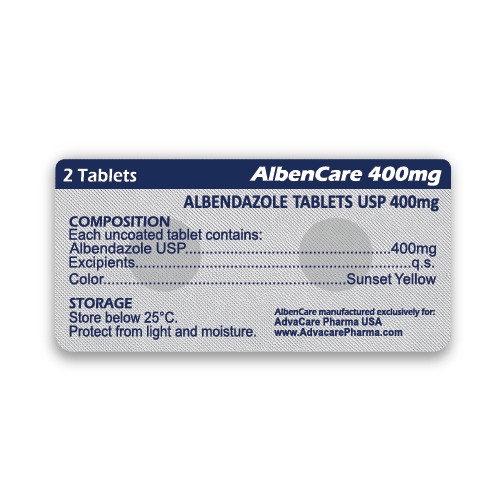 Comprimés d'Albendazole (blister de 2 comprimés)