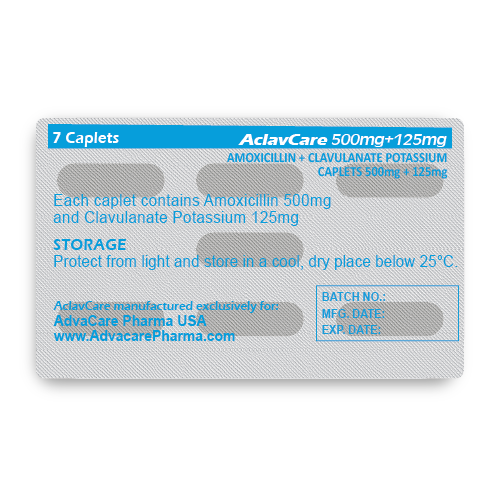 Amoxicillin + Clavulanate Potassium Tablets (blister of 7 tablets)