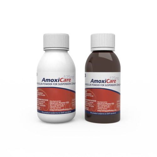 Amoxicillin for Oral Suspension (1 white plastic bottle and 1 amber plastic bottle)