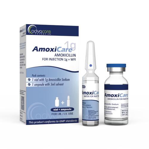 Amoxicilline pour Injection (1 boîte, 1 flacon et 1 ampoule WFI)