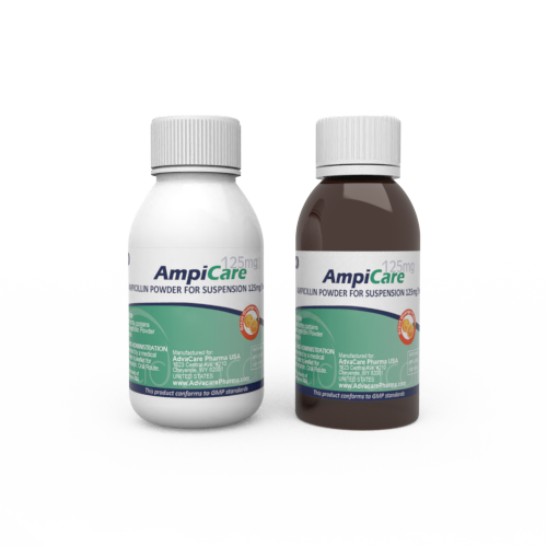 Ampicilline pour Suspension Orale (1 flacon en plastique blanc et 1 flacon en plastique ambre)