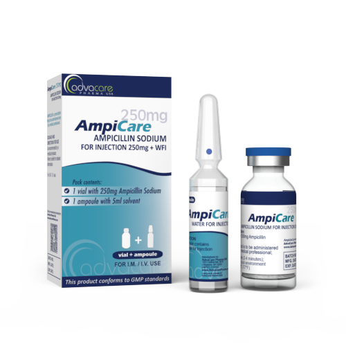 Ampiicilline Sodique pour Injection (1 boîte, 1 flacon et 1 ampoule WFI)