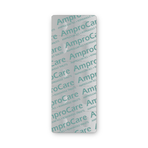 Comprimidos de Amprolio HCl + Ronidazol (blíster de 10 comprimidos)