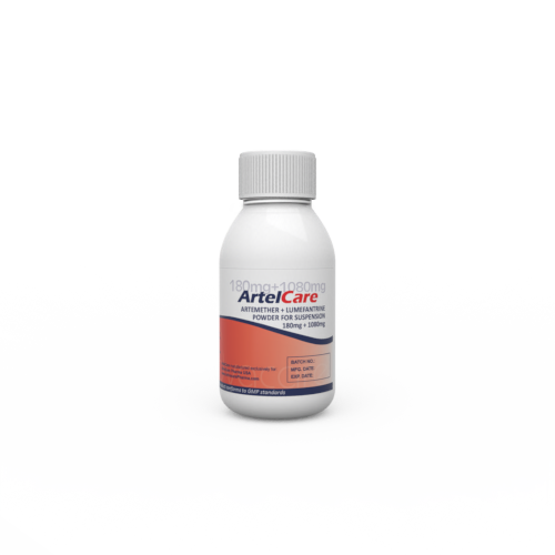 Arteméther + Luméfantrine pour Suspension Orale (1 flacon en plastique blanc et 1 flacon en plastique ambre)