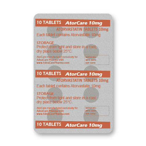 Comprimés d'Atorvastatine (blister de 10 comprimés) Comprimés d'Atorvastatine (blister de 10 comprimés)