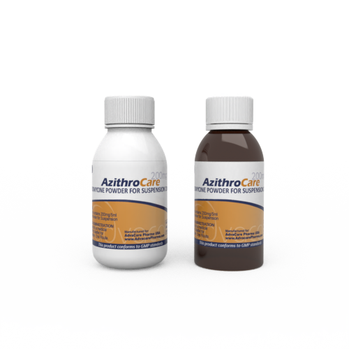 Azithromycine pour Suspension Orale (1 flacon en plastique blanc et 1 flacon en plastique ambre)