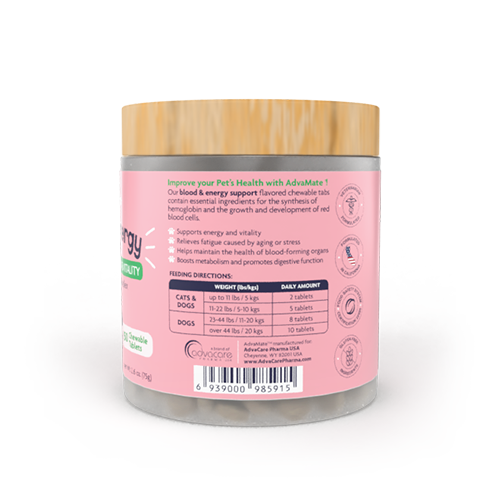 Blood & Energy Chewable Tablets (bottle ingredients)