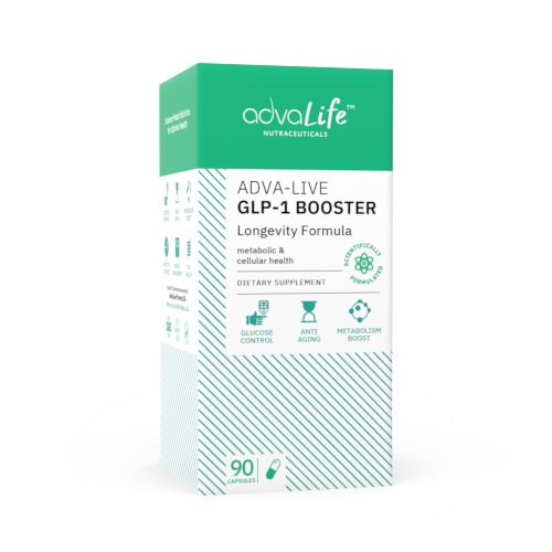 Supplément Booster GLP-1 pour la Longévité (boîte de bouteilles)