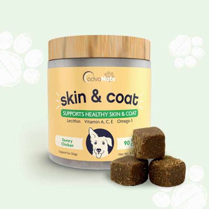 Bouchées tendres pour la santé de la peau et du pelage des chiens, riches en oméga pour réduire la perte de poils. Bouchées tendres pour la santé de la peau et du pelage des chiens, riches en oméga pour réduire la perte de poils.