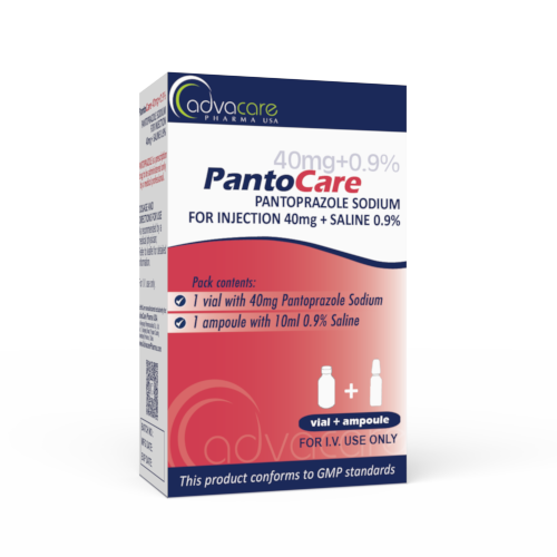 Pantoprazol con solución salina para inyección (caja de 1 frasco y 1 ampolla de WFI)