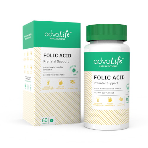 Comprimidos de Ácido Fólico (1 caja y 1 frasco)