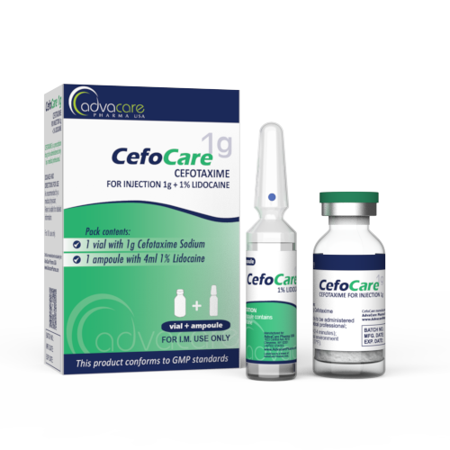 Cefotaxima Sódica para Inyección (1 caja, 1 frasco y 1 ampolla de lidocaína)