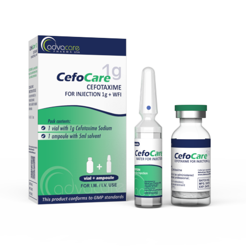 Cefotaxima Sódica para Inyección (1 caja, 1 frasco y 1 ampolla de agua para inyección (WFI))
