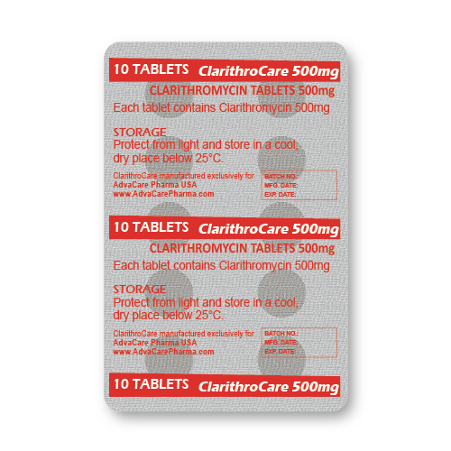Clarithromycin Tablets (blister of 10 tablets)