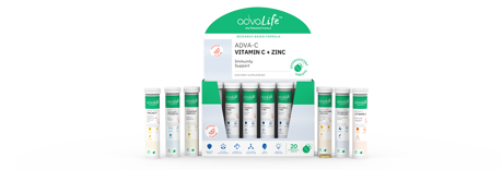 Comprimés effervescents contenant des vitamines et des minéraux fabriqués par AdvaCare Pharma.