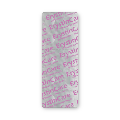 Comprimés d'Érythromycine + Colistine (plaquette de 10 comprimés)