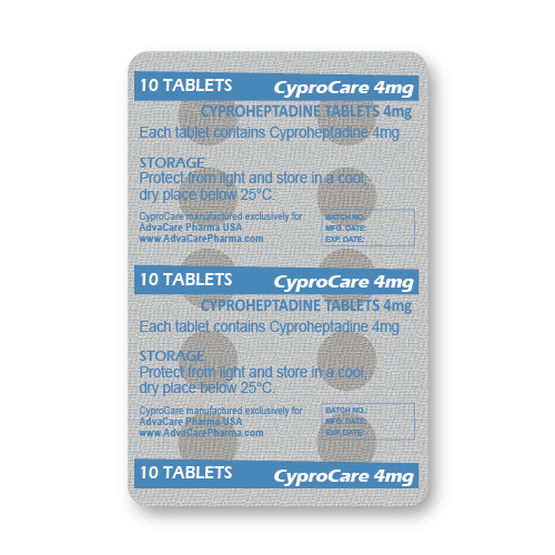 Cyproheptadine Tablets (blister of 10 tablets)