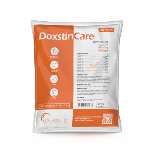 Prémélange de Doxycycline + Colistine + Vitamines (1 sac) Prémélange de Doxycycline + Colistine + Vitamines (1 sac)