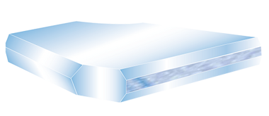 Glissières en verre Bords biseautés