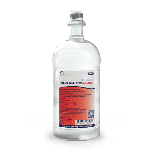 Glucose (Dextrose) + Saline (Sodium Chloride) Injection (1 single-dose container)