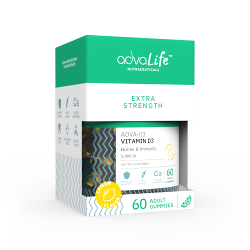 Gomitas de vitamina D para adultos (caja de frasco)