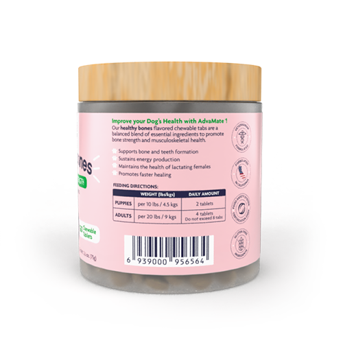 Comprimidos Masticables para Huesos Saludables (ingredientes de la botella)