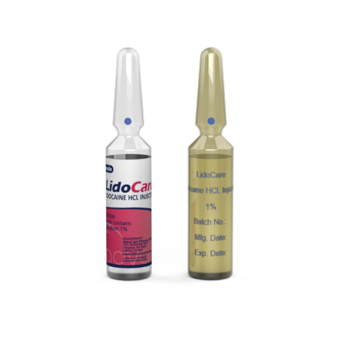 Lidocaine HCl Injection (1 ampoule ceramic printing and 1 ampoule labelling)