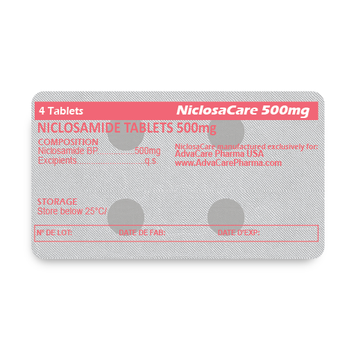 Comprimés de Niclosamide (blister de 4 comprimés)