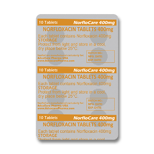 Comprimés de Norfloxacine (blister de 10 comprimés)