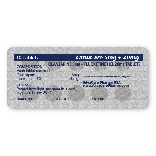 Comprimés d'Olanzapine + Fluoxetine HCl (blister de 10 comprimés)