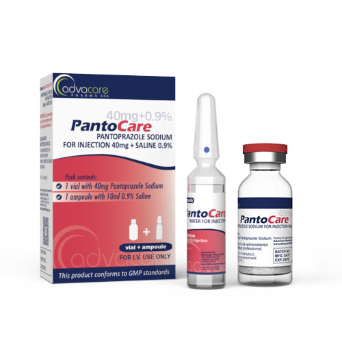 Pantoprazol con solución salina para inyección (1 caja, 1 frasco y 1 ampolla de agua para inyección (WFI))