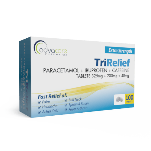 Comprimés de Paracétamol + Ibuprofène + Caféine (boîte de 100 comprimés)