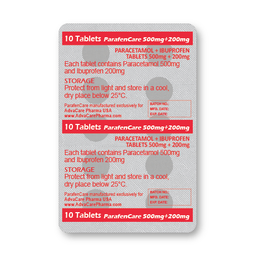 Comprimidos de Paracetamol + Ibuprofeno (blíster de 10 comprimidos)