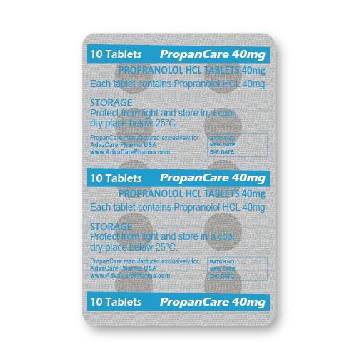 Comprimés de Propranolol HCl (blister de 10 comprimés)