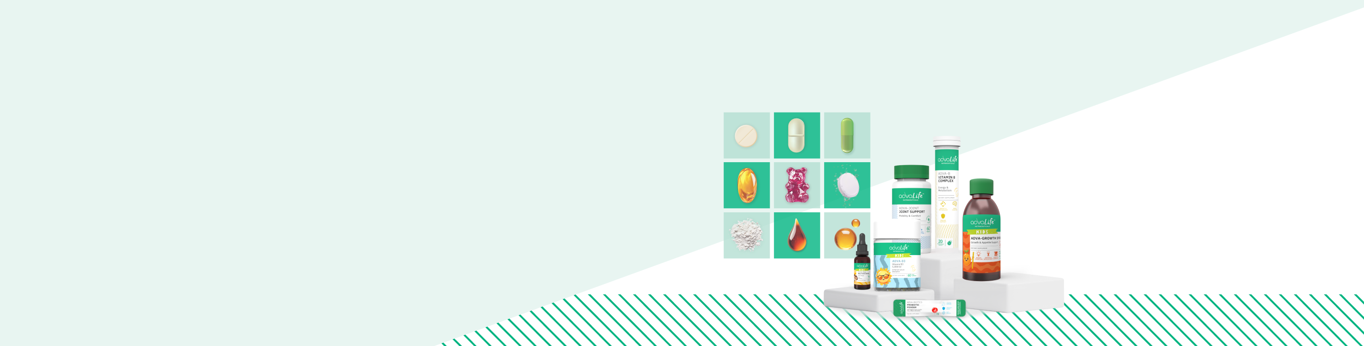 Diferentes formas de dosificación de los suplementos AdvaLife. Diferentes formas de dosificación de los suplementos AdvaLife.