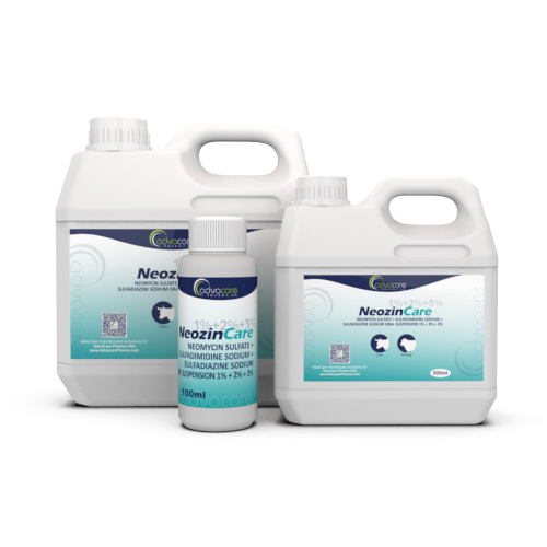 Suspension Orale de Sulfate de Néomycine + Sulfadimidine Sodique + Sulfadiazine Sodique (Bouteille de 100ml, 500bouteille de ml et 1bouteille de L)