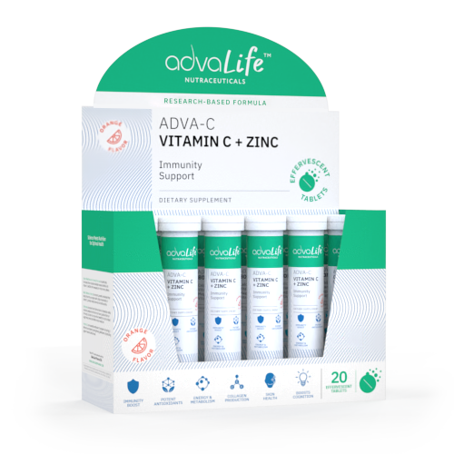 Vitamin C + Zinc Effervescent Tablets (box of 12 tubes)